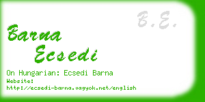 barna ecsedi business card
